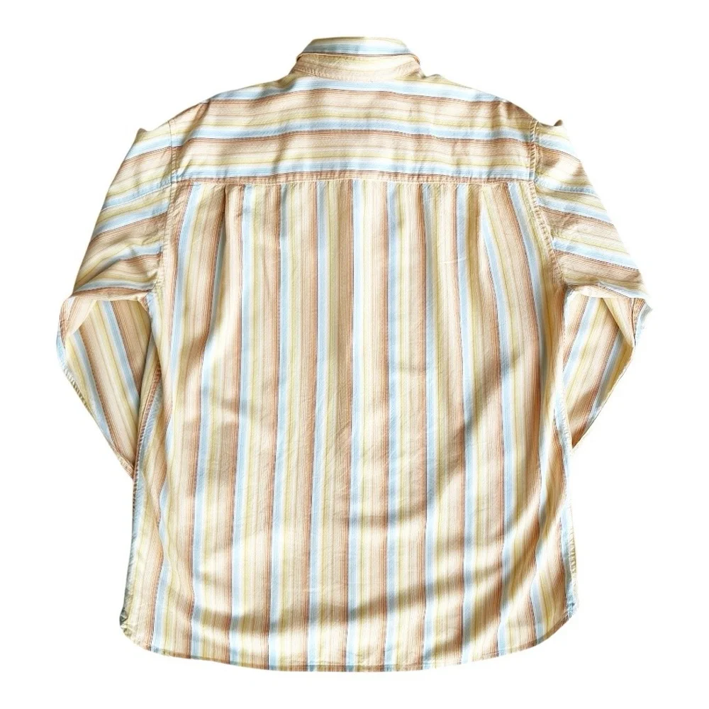 Tommy‎ Bahama Orange Striped Casual Button Down Size Large